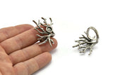 Silver Branch Ring, Antique Silver Plated Brass Branch Ring With 1 Stone Settings - Pad Size 6mm N2012 H1459
