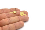 Earring Studs, 8 Raw Brass - Irregular Shaped Stud Earrings - Brass Earrings - Earrings (18x11x0.80mm) A2814