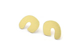 Earring Studs, 8 Raw Brass - Irregular Shaped Stud Earrings - Brass Earrings - Earrings (17x17x0.80mm) A2811