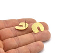 Earring Studs, 8 Raw Brass - Irregular Shaped Stud Earrings - Brass Earrings - Earrings (17x17x0.80mm) A2811