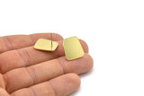 Earring Studs, 8 Raw Brass - Irregular Shaped Stud Earrings - Brass Earrings - Earrings (17x15x0.80mm) A2831