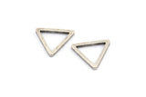 Gümüş Üçgen Charm, 24 Antik Gümüş Kaplama Pirinç Açık Üçgen Yüzük Charm (15x1,2 mm) D0107 H0652
