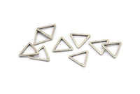 Gümüş Üçgen Charm, 24 Antik Gümüş Kaplama Pirinç Açık Üçgen Yüzük Charm (15x1,2 mm) D0107 H0652