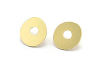 Earring Studs, 8 Raw Brass - Irregular Shaped Stud Earrings - Brass Earrings - Earrings (18x17x0.80mm) A2830