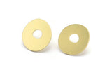 Earring Studs, 8 Raw Brass - Irregular Shaped Stud Earrings - Brass Earrings - Earrings (18x17x0.80mm) A2830