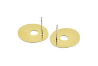 Earring Studs, 8 Raw Brass - Irregular Shaped Stud Earrings - Brass Earrings - Earrings (18x17x0.80mm) A2830