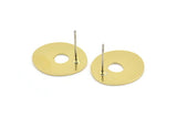 Earring Studs, 8 Raw Brass - Irregular Shaped Stud Earrings - Brass Earrings - Earrings (18x17x0.80mm) A2830