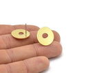 Earring Studs, 8 Raw Brass - Irregular Shaped Stud Earrings - Brass Earrings - Earrings (18x17x0.80mm) A2830