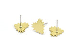 Brass Heart Earring, 10 Textured Raw Brass Heart Shaped Stud Earrings (10x11x0.80mm) A2826