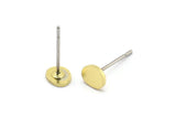 Earring Studs, 12 Raw Brass - Irregular Shaped Stud Earrings - Brass Earrings - Earrings (6x5x0.80mm) A2827