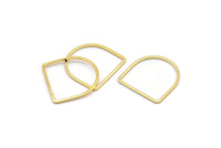 D Shape Rings, 8 Gold Plated Brass D Shape Connectors, Rings  (19x19x1mm) BS 2329 Q0691