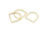 D Shape Rings, 8 Gold Plated Brass D Shape Connectors, Rings  (19x19x1mm) BS 2329 Q0691