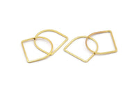 D Shape Rings, 8 Gold Plated Brass D Shape Connectors, Rings  (19x19x1mm) BS 2329 Q0691
