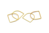 D Shape Rings, 8 Gold Plated Brass D Shape Connectors, Rings  (19x19x1mm) BS 2329 Q0691