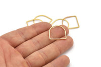 D Shape Rings, 8 Gold Plated Brass D Shape Connectors, Rings  (19x19x1mm) BS 2329 Q0691