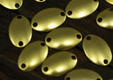 Raw Brass Oval Connector, 50 Raw Brass Oval Cambered With 2 Holes, Brass Connectors (11x7mm) Brs 687 ( A0070 )