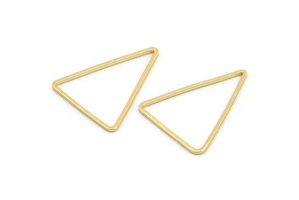 Gold Triangle, 12 Gold Plated Brass Open Triangle Rings, Charms (20x26x0.9mm) D0086 Q0166