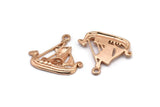 Rose Gold Ship Pendant, 1 Rose Gold Plated Brass Viking Ship Necklace Pendants With 1 Loop, Earrings, Findings (31x27x3mm) BS 1912 Q0419