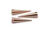 Rose Gold Spike Pendant, 2 Rose Gold Plated Brass Spike Tribal Pendants, Necklace Charms, Jewelry Findings (27x7mm) A0765 Q0425