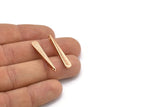 Hammered Bar Pendant, 3 Rose Gold Plated Brass Hammered Bar Pendant, Earring Drops  (32x5mm) N0470 Q0377