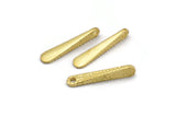 Hammered Bar Pendant, 10 Raw Brass Hammered Bar Pendant, Earring Drops (23x4.5mm) N0467