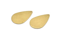 Brass Drop Charm, 8 Raw Brass Drop Charms With 1 Hole, Earrings, Findings (26x17x1mm) D1368