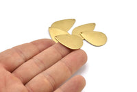 Brass Drop Charm, 8 Raw Brass Drop Charms With 1 Hole, Earrings, Findings (26x17x1mm) D1368