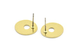 Earring Studs, 8 Raw Brass - Irregular Shaped Stud Earrings - Brass Earrings - Earrings (14x13x0.80mm) A2840