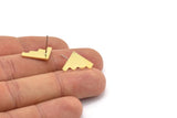 Earring Studs, 8 Raw Brass - Irregular Shaped Stud Earrings - Brass Earrings - Earrings (15x12x0.80mm) A2843