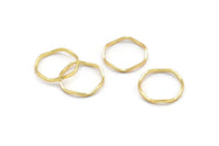 Gold Circle Rings, 12 Gold Lacquer Plated Brass Wavy Circle Rings, Charms (18.50x0.80x1.5mm) E191 Q0445
