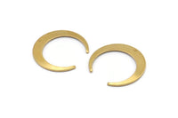 Brass Moon Charm, 12 Raw Brass Crescent Moon Charms With 1 Hole, Connectors (26x27x1mm) D0692