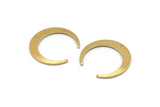 Brass Moon Charm, 12 Raw Brass Crescent Moon Charms With 1 Hole, Connectors (26x27x1mm) D0692