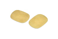 Brass Military Tag, 12 Raw Brass Stamping Blanks With 1 Hole , Earrings, Findings (27x20x0.50mm) D0667