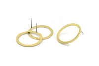 Pirinç Daire Küpe, 6 Ham Pirinç Daire Küpe (24x2x1mm) A2886 A2891