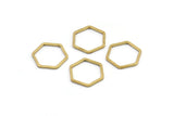Hexagon Ring Charm, 50 Raw Brass Hexagon Shaped Ring Charms (12x0.8mm) Bs 1171
