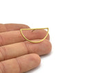 Semi Circle Earring, 8 Raw Brass Semi Circle Stud Earrings (30x15x1.2mm) Bs 1173 A1374