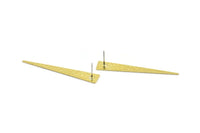 Brass Triangle Earring, 8 Hammered Raw Brass Triangle Stud Earrings (50x8x0.80mm) M160 A1650