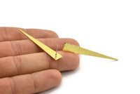 Brass Triangle Earring, 8 Hammered Raw Brass Triangle Stud Earrings (50x8x0.80mm) M160 A1650