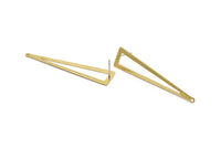 Brass Triangle Earring, 8 Raw Brass Triangle Stud Earrings With 1 Hole (50x11x0.80mm) D1254 A1335