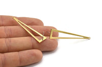 Brass Triangle Earring, 8 Raw Brass Triangle Stud Earrings With 1 Hole (50x11x0.80mm) D1254 A1335