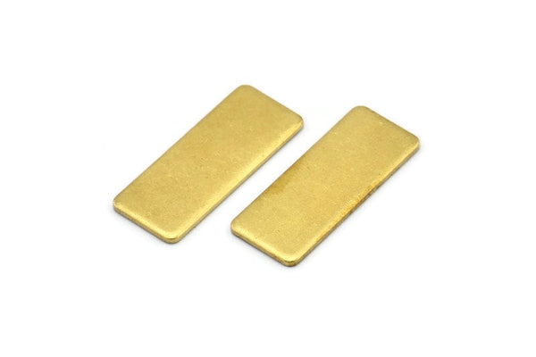 Brass Rectangle Blank, 50 Raw Brass Rectangle Stamping Blanks, (20x8x0.80mm) A0914