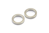 14mm Silver Circles, 12 Silver Tone Round Rings, Charms (14x2x2mm) Bs 1346