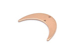 Rose Gold Moon Charm, 2 Rose Gold Plated Brass Crescent Moon Charms With 2 Holes, Findings, Connectors (30x8x1mm) D1201 Q0870