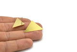 Brass Triangle Earring, 6 Raw Brass Triangle Shaped Stud Earrings (16x31x0.60mm) A2905