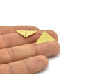 Brass Triangle Earring, 8 Raw Brass Triangle Shaped Stud Earrings (12x23x0.60mm) A2908