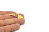 Brass Triangle Earring, 12 Raw Brass Triangle Shaped Stud Earrings (15x11x0.60mm) A2929