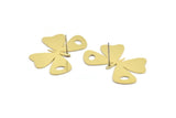 Brass Butterfly Earring, 6 Raw Brass Butterfly Shaped Stud Earrings (22x32x0.60mm) A2902