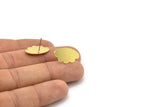 Brass Flower Earring, 10 Raw Brass Flower Shaped Stud Earrings (11x19x0.60mm) A2921