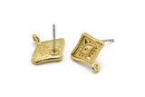 Pirinç Göz Küpe, 1 Döngülü 6 Ham Pirinç Göz Küpe (14 mm) N1641
