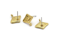 Pirinç Göz Küpe, 1 Döngülü 6 Ham Pirinç Göz Küpe (14 mm) N1641
